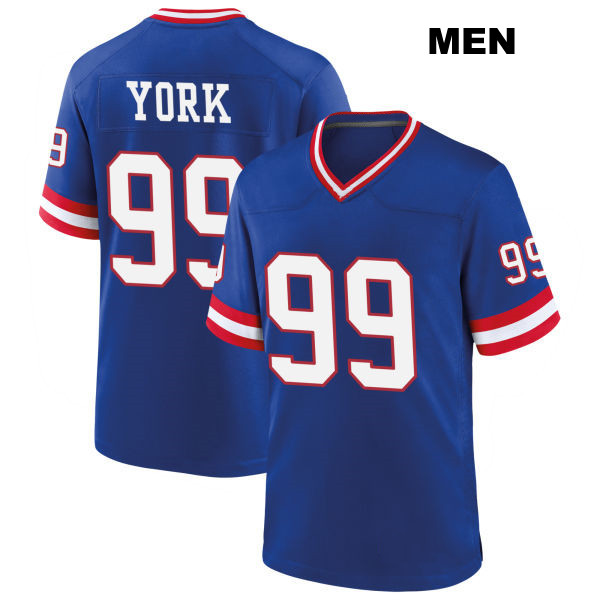 Cade York Classic New York Giants Mens Number 99 Stitched Blue Game Football Jersey