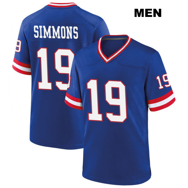 Isaiah Simmons New York Giants Classic Mens Stitched Number 19 Blue Game Football Jersey