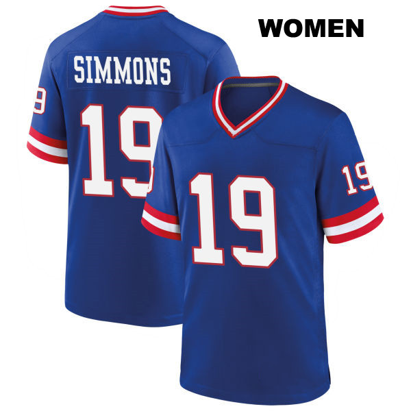 Isaiah Simmons New York Giants Classic Womens Number 19 Stitched Blue Game Football Jersey