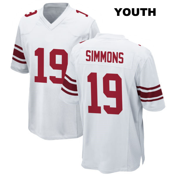 Isaiah Simmons New York Giants Away Youth Stitched Number 19 White Game Football Jersey