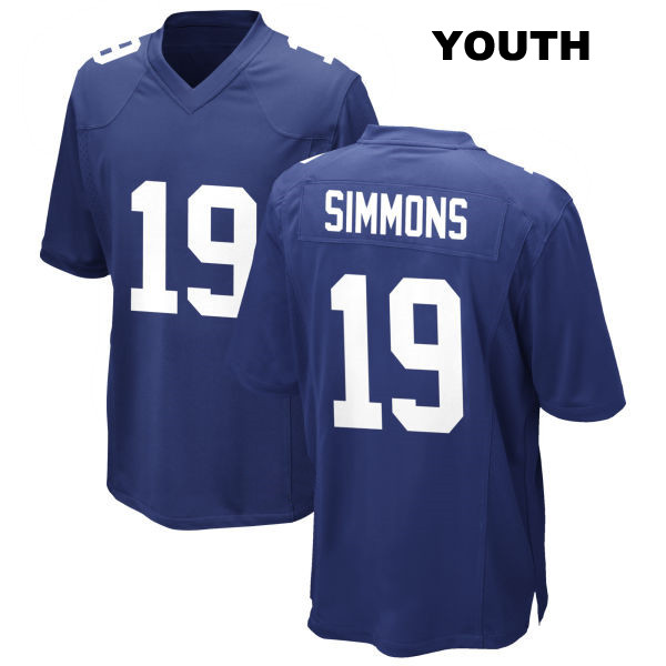 Isaiah Simmons Stitched New York Giants Youth Number 19 Home Royal Game Football Jersey