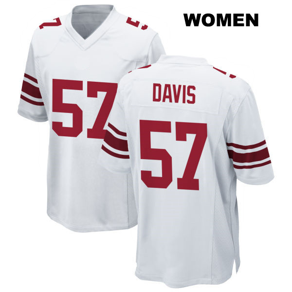 Stitched Jarrad Davis New York Giants Womens Number 57 Away White Game Football Jersey