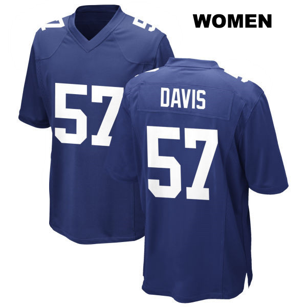 Jarrad Davis Stitched New York Giants Womens Home Number 57 Royal Game Football Jersey