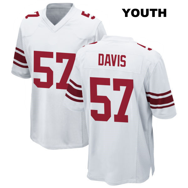 Stitched Jarrad Davis Away New York Giants Youth Number 57 White Game Football Jersey