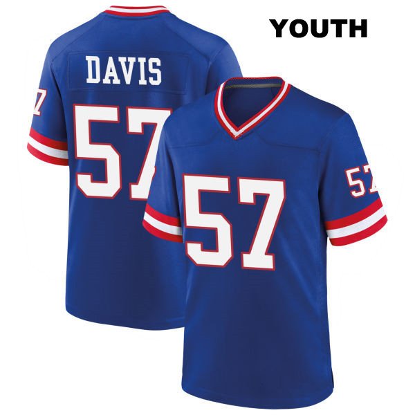 Jarrad Davis Classic New York Giants Youth Stitched Number 57 Blue Game Football Jersey