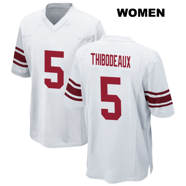Kayvon Thibodeaux Stitched New York Giants Away Womens Number 5 White Game Football Jersey