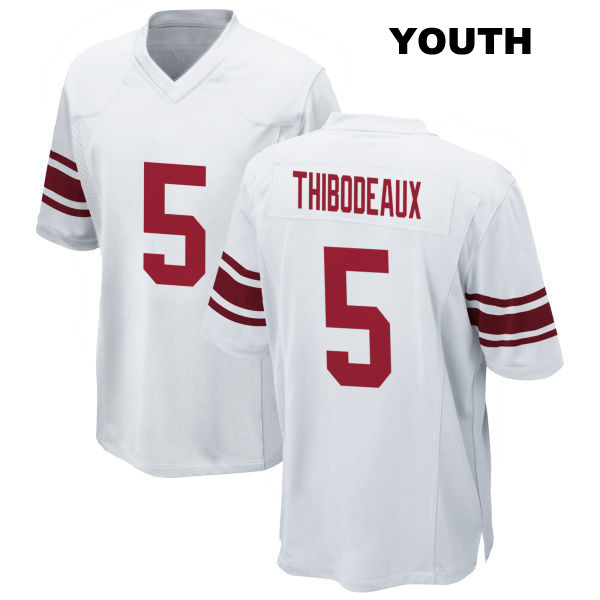 Stitched Kayvon Thibodeaux Away New York Giants Youth Number 5 White Game Football Jersey