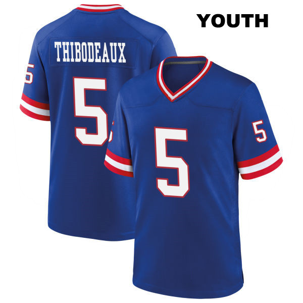 Kayvon Thibodeaux Stitched New York Giants Youth Classic Number 5 Blue Game Football Jersey
