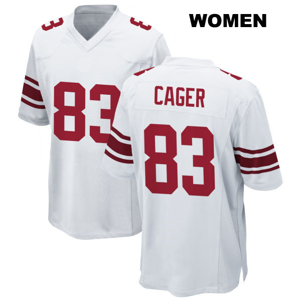 Lawrence Cager New York Giants Stitched Away Womens Number 83 White Game Football Jersey