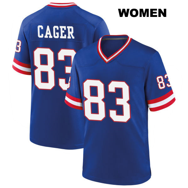 Classic Lawrence Cager New York Giants Stitched Womens Number 83 Blue Game Football Jersey