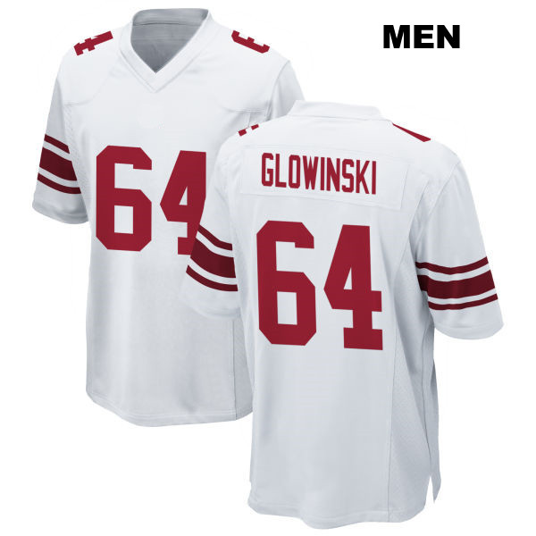 Mark Glowinski Stitched New York Giants Mens Away Number 64 White Game Football Jersey