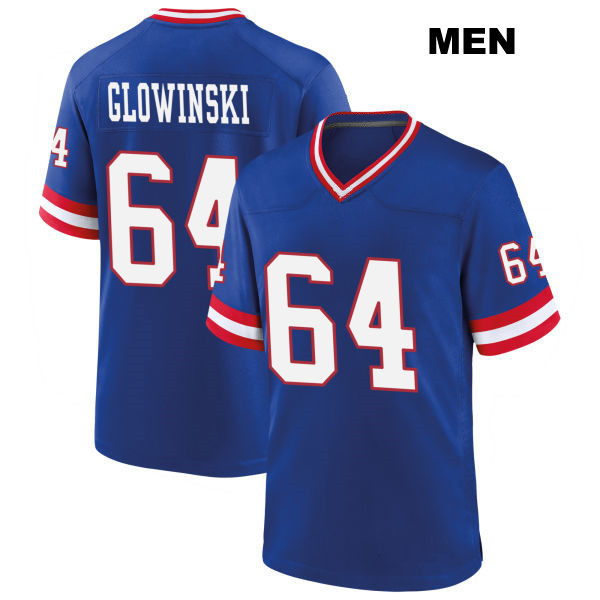 Mark Glowinski New York Giants Classic Mens Stitched Number 64 Blue Game Football Jersey