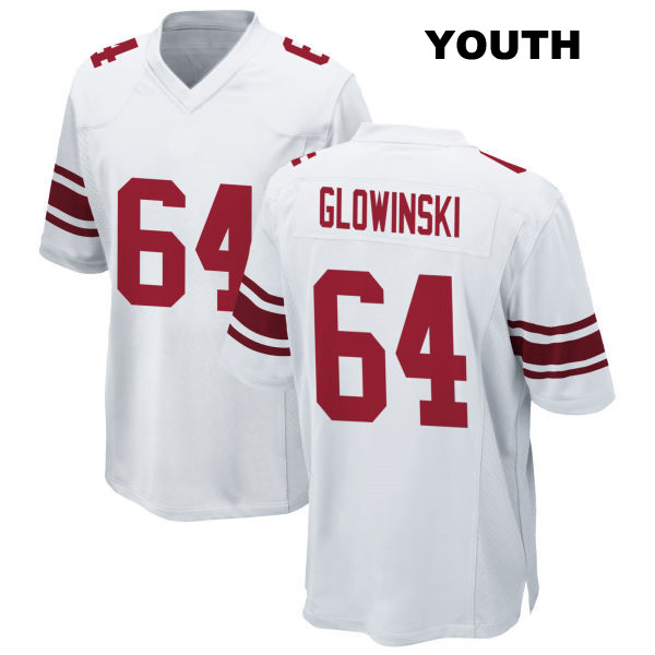 Mark Glowinski New York Giants Away Youth Number 64 Stitched White Game Football Jersey
