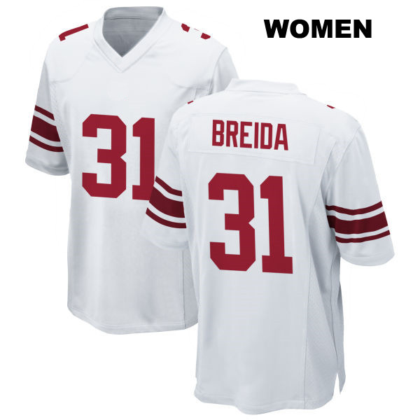Matt Breida New York Giants Away Womens Stitched Number 31 White Game Football Jersey