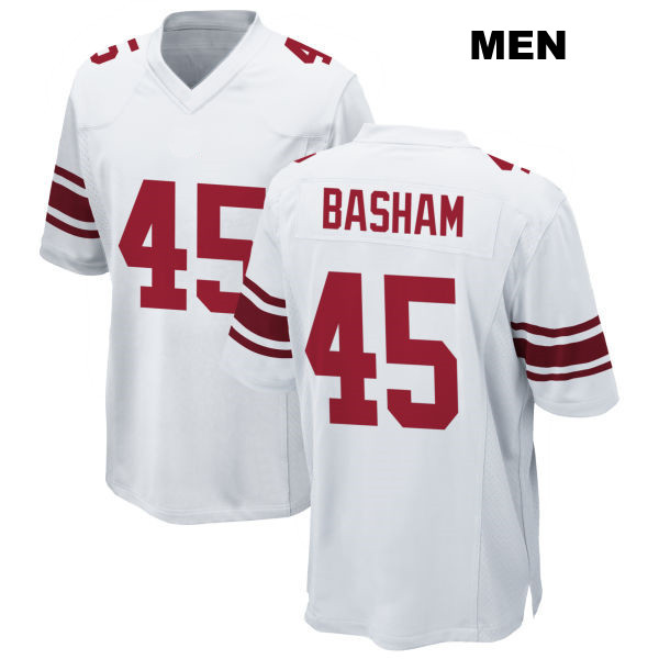 Away Boogie Basham New York Giants Mens Number 45 Stitched White Game Football Jersey