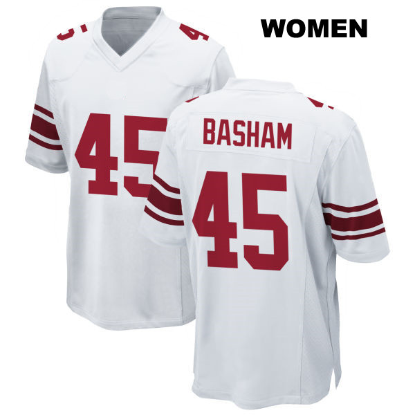 Boogie Basham Away New York Giants Womens Stitched Number 45 White Game Football Jersey
