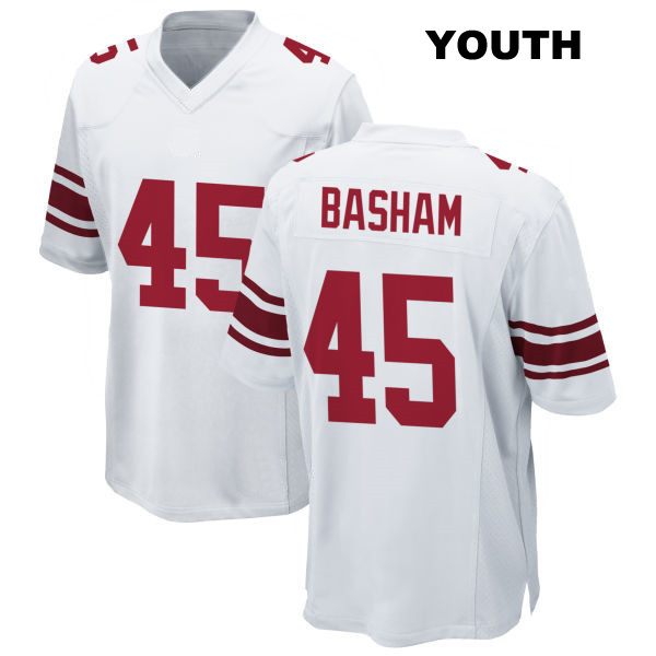 Boogie Basham New York Giants Stitched Youth Away Number 45 White Game Football Jersey