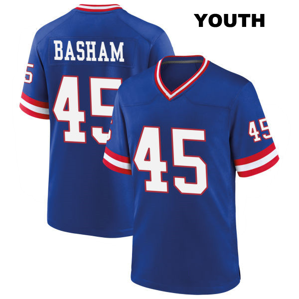 Boogie Basham New York Giants Youth Classic Number 45 Stitched Blue Game Football Jersey