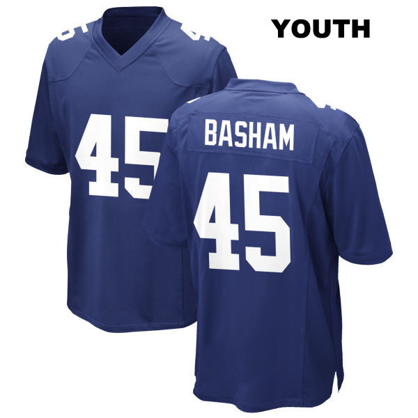 Boogie Basham Stitched New York Giants Home Youth Number 45 Royal Game Football Jersey