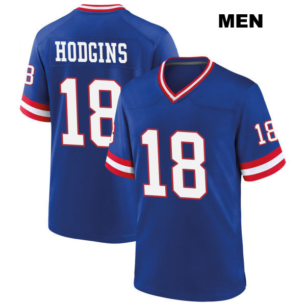 Isaiah Hodgins Stitched New York Giants Mens Classic Number 18 Blue Game Football Jersey