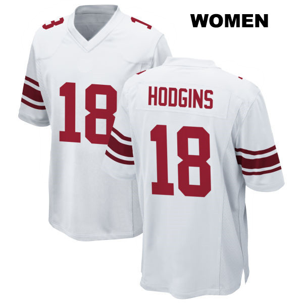 Isaiah Hodgins Away New York Giants Womens Number 18 Stitched White Game Football Jersey