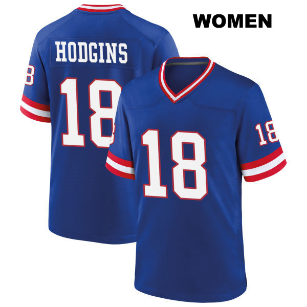 Isaiah Hodgins New York Giants Classic Womens Stitched Number 18 Blue Game Football Jersey