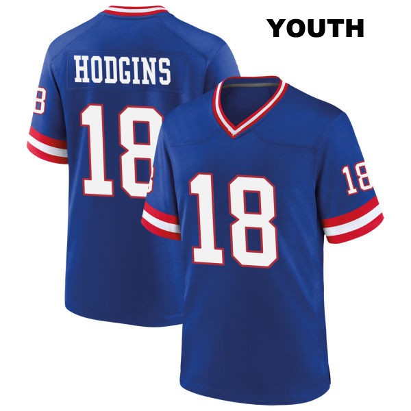 Isaiah Hodgins New York Giants Youth Stitched Classic Number 18 Blue Game Football Jersey