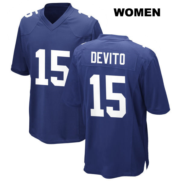 Tommy DeVito Home Stitched New York Giants Womens Number 15 Royal Game Football Jersey