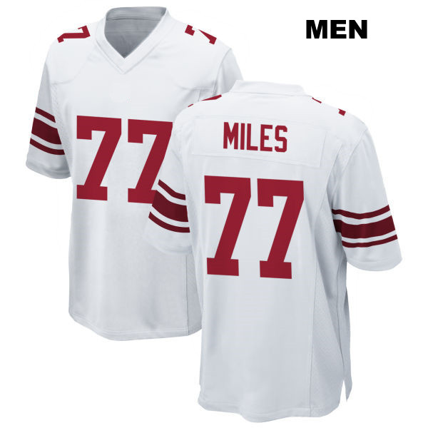 Joshua Miles Stitched New York Giants Mens Away Number 77 White Game Football Jersey