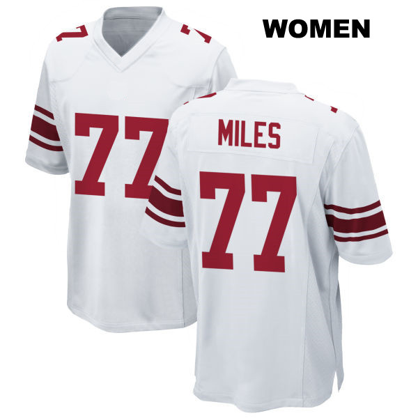 Joshua Miles New York Giants Away Womens Number 77 Stitched White Game Football Jersey