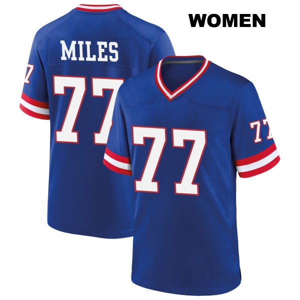 Joshua Miles Classic New York Giants Womens Stitched Number 77 Blue Game Football Jersey