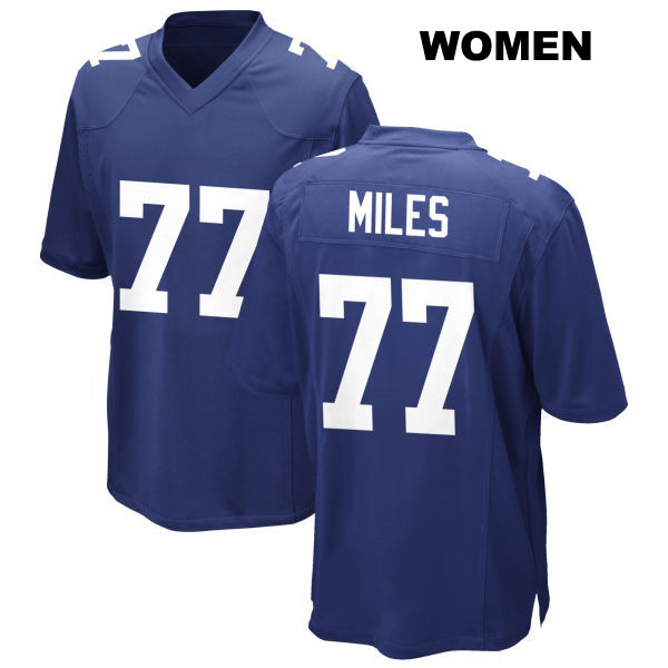 Joshua Miles Home New York Giants Stitched Womens Number 77 Royal Game Football Jersey