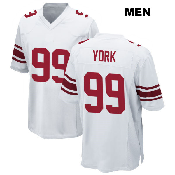 Away Cade York New York Giants Mens Stitched Number 99 White Game Football Jersey