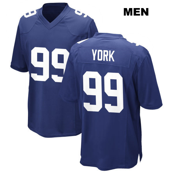 Cade York Stitched New York Giants Mens Home Number 99 Royal Game Football Jersey
