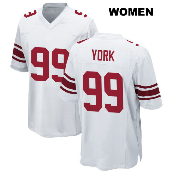 Stitched Cade York New York Giants Womens Number 99 Away White Game Football Jersey