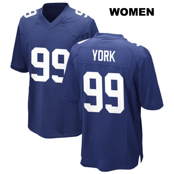 Cade York New York Giants Home Womens Number 99 Stitched Royal Game Football Jersey