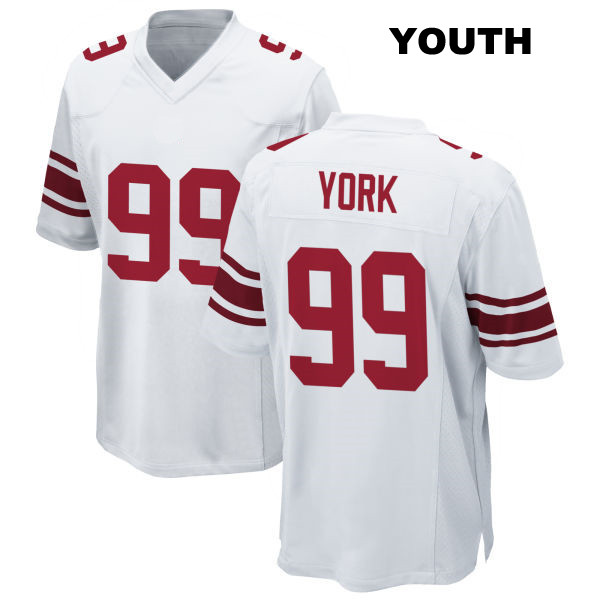 Cade York Stitched New York Giants Youth Number 99 Away White Game Football Jersey