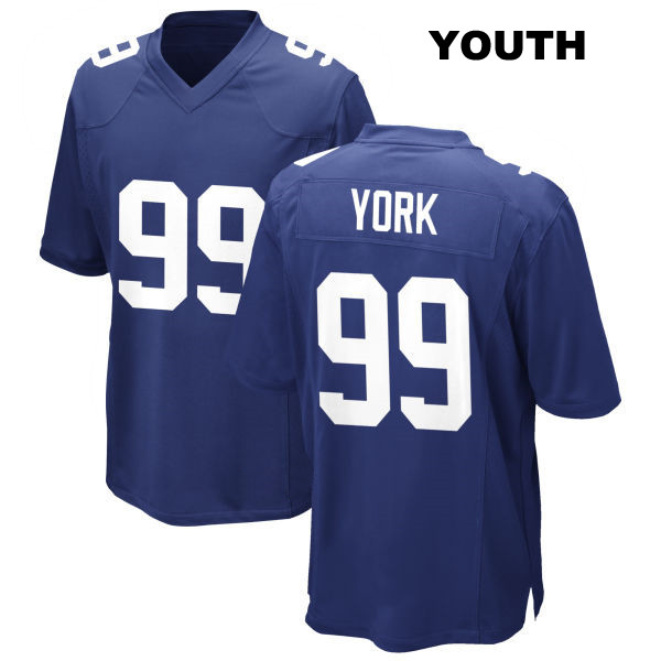 Cade York Home New York Giants Stitched Youth Number 99 Royal Game Football Jersey