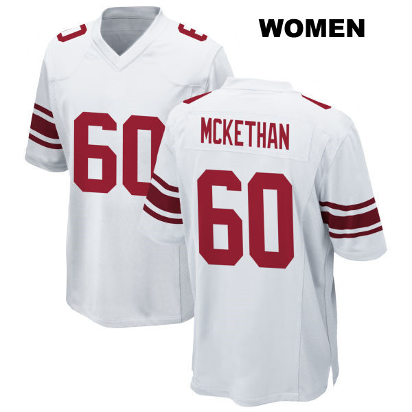 Away Marcus McKethan Stitched New York Giants Womens Number 60 White Game Football Jersey