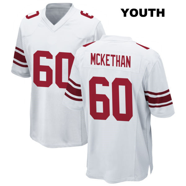 Marcus McKethan Away New York Giants Youth Number 60 Stitched White Game Football Jersey
