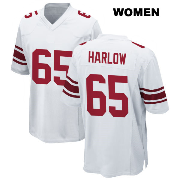 Away Sean Harlow New York Giants Stitched Womens Number 65 White Game Football Jersey