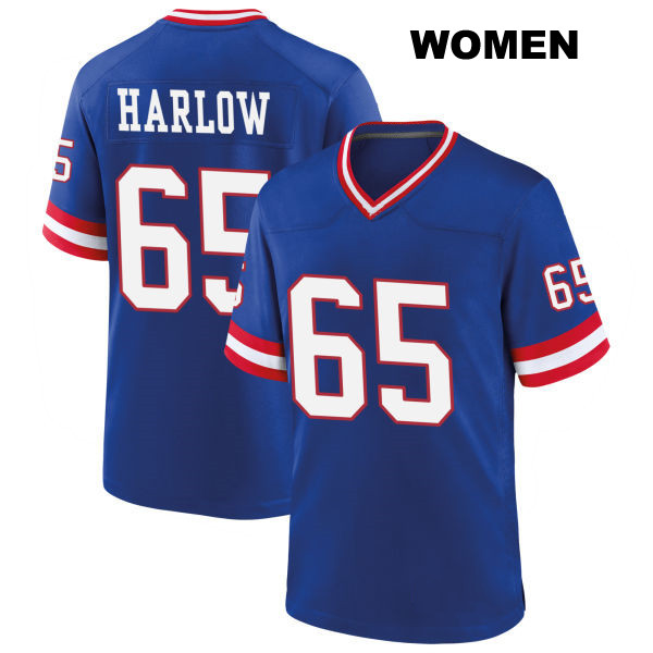 Sean Harlow Classic New York Giants Womens Stitched Number 65 Blue Game Football Jersey