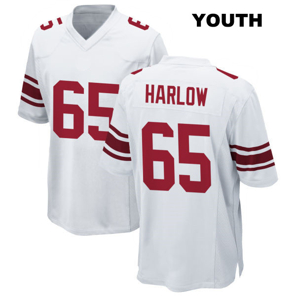 Sean Harlow Stitched New York Giants Youth Number 65 Away White Game Football Jersey